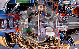 Inside jet engine