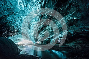 The Inside of Jokulsarlon Glacier Ice Cave