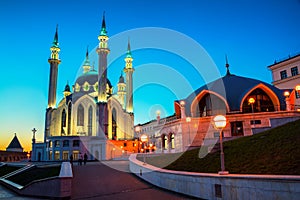 Inside Kazan Kremlin, Russia at night