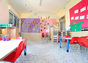 Inside of the kindergarten classroom