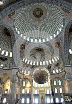 Inside of Kocatepe Mosque in Ankara Turkey