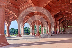 inside the Lal Qila or Red Fort in New Delhi