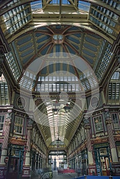 The inside of Leadenhall Market in the City of London