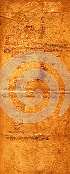 Inside leather binding of a Bible