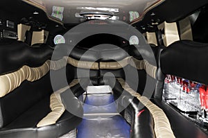 Inside a limousine