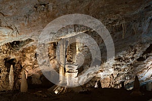 Inside Lipa Cave near Cetinje in Montenegro