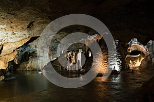 Inside Lipa Cave near Cetinje in Montenegro photo
