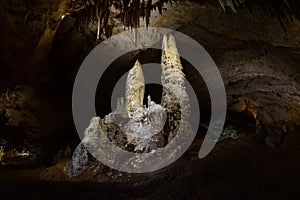 Inside Lipa cave, tourist attraction in Montenegro