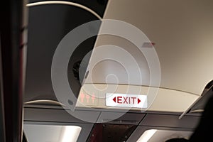 Upper Plane Interior View with Exit Sign