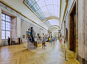 Inside of the Louvre Museum