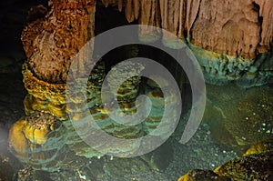 Inside the Luray Caverns caves underground in Virigina Shenendoah valley. This is the Wishing Well