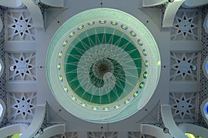 Inside main dome of Sultan Ahmad Shah 1 Mosque in Kuantan