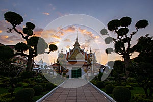 Inside main entrance of Wat Arun temple  in Bangkok, Thailand