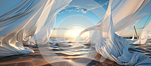 Inside of mainsail. Nature composition