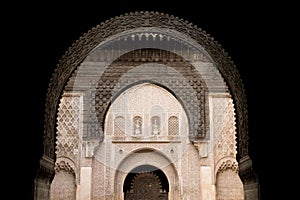 Inside the medersa Ben Youssef in Marrakesh, Morocco