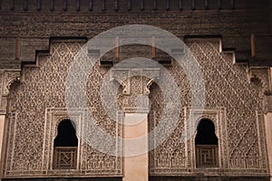 Inside the medersa Ben Youssef in Marrakesh, Morocco