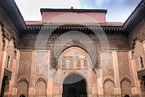 Inside the medersa Ben Youssef in Marrakesh, Morocco