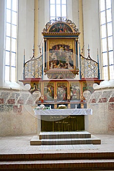 Inside the medieval evanghelic church in the city Sighisoara, Transylvania,Romania