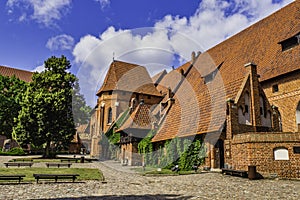 Inside of Medieval Gothic Castle Complex - Malbork Castle, Poland