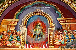 Inside of Meenakshi hindu temple in Madurai photo