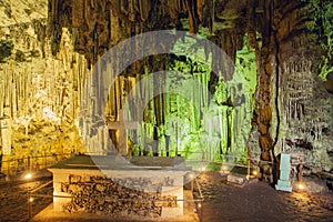 Inside the Melidoni cave. Crete. Greece