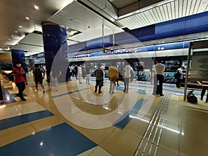 Inside of metro station dubai