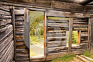 Inside of a Miner's Log Cabin