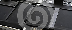 A inside the mobile laptop computer with li-ion battery, rechargable device