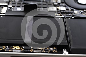 a inside the mobile laptop computer with li-ion battery, rechargable device