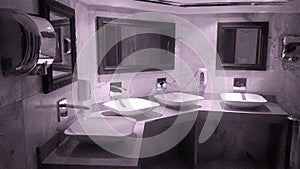 Inside modern public bathroom