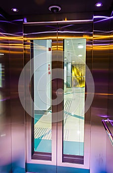 Inside the modern elevator