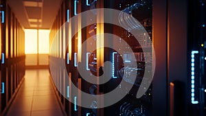 Server Room Data Center Network, Hosting, and Technology