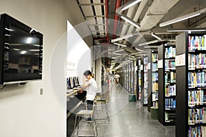 Inside of modern university library