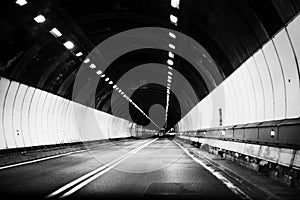 Inside Mont Blanc tunnel