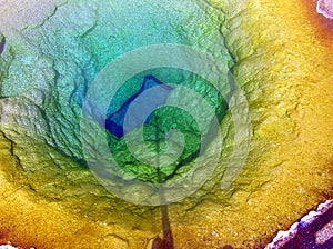 Inside of Morning Glory Pool geyser in Yellowstone