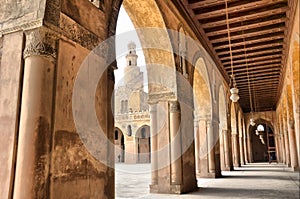 Inside the mosque of Ibn Tulun