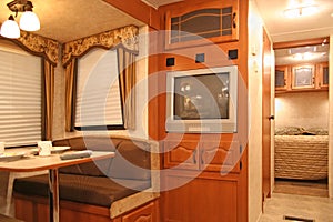 Inside a motor home