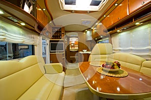 Inside new motor home