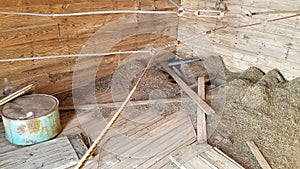 Inside North Texas Hay Barn With Old Hay