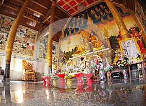 Inside of a northern THAILAND buddhism temple