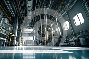 Inside a nuclear reactor in a power plant or science institute