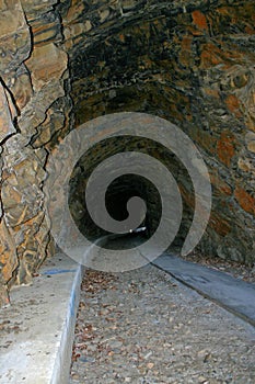 Inside Obsolete Railroad Tunnel