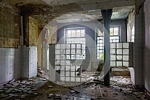 Inside an old abandoned destroyed building