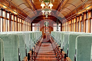 Inside an Old Passenger Rail Car photo