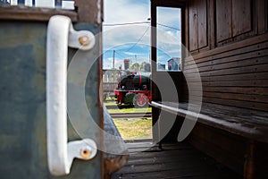 Inside old rail passenger car