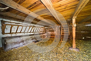 Inside of old rural barn in Poland XIXth century