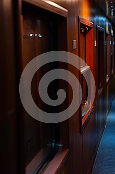 Inside an old sleep wagon of passenger train