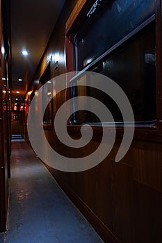 Inside an old sleep wagon of passenger train