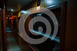 Inside an old sleep wagon of passenger train