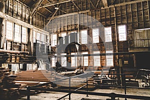 Inside the old steam generated power plant in the Kennecott Mine